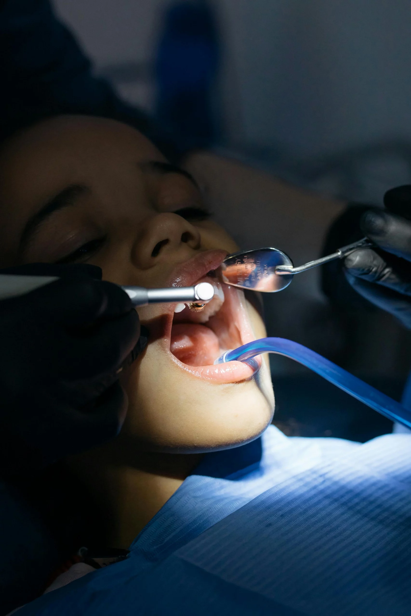 Preventive dentistry: a kid having a dental check-up.