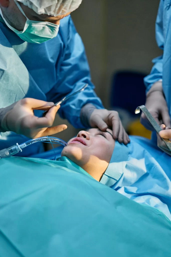 A doctor explaining a medical procedure to the patient.