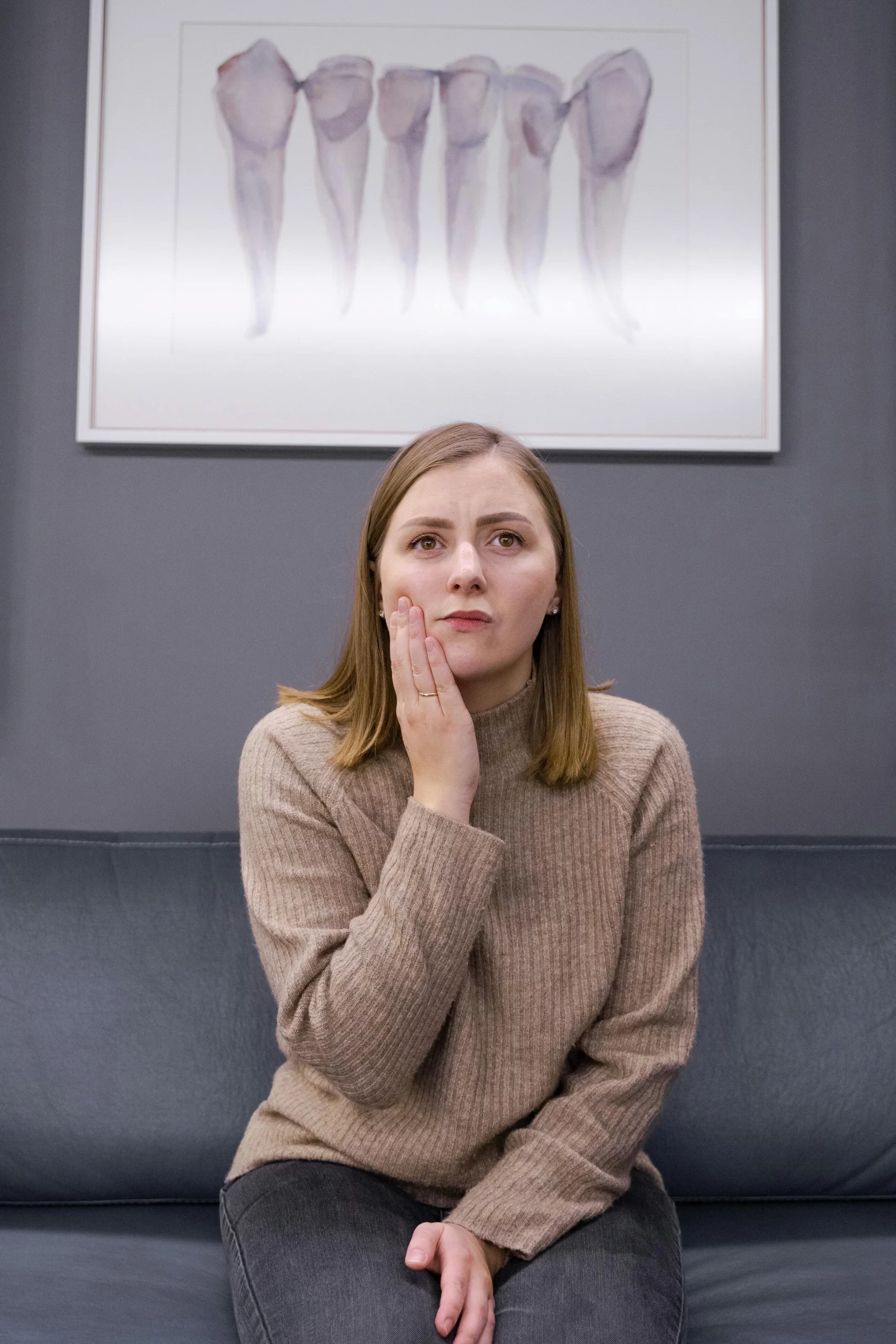 A patient on her dental cleaning appointment.